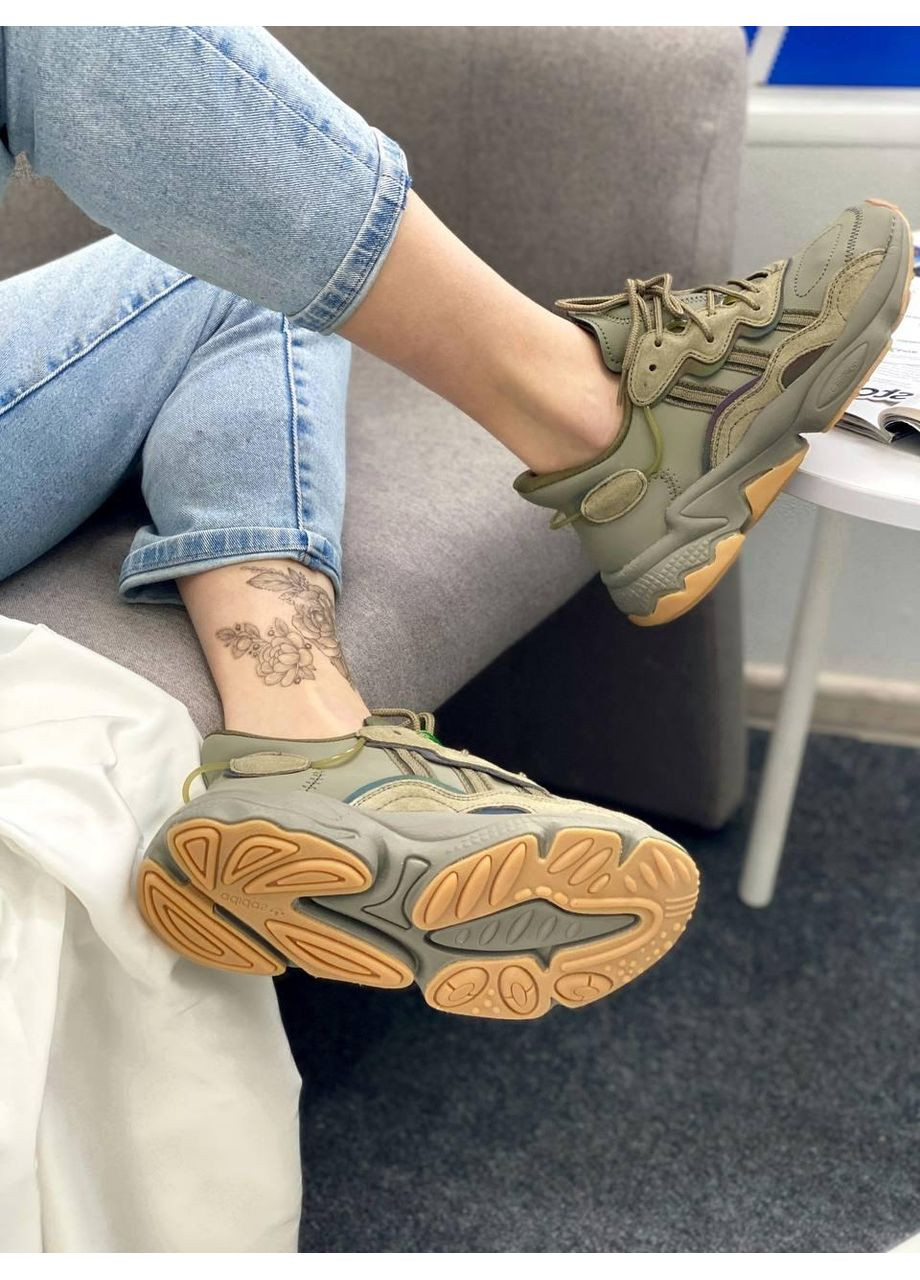 КРОССОВКИ ЖЕНСКИЕ ADIDAS OZWEEGO ADIPRENE PRIDE KHAKI АДИДАС ОЗВИГО No Brand хаки демисезоны (369389784)