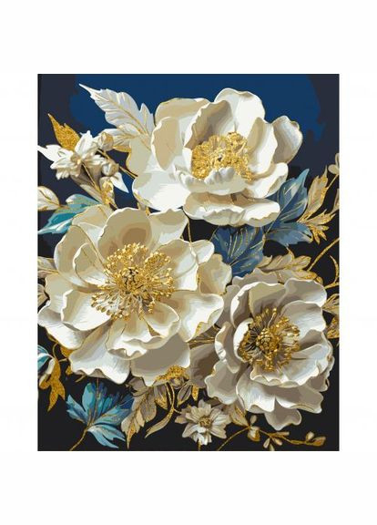 Картина по номерах "Букет півоній. з фарбами металік" 40x50 см Origami (369788416)