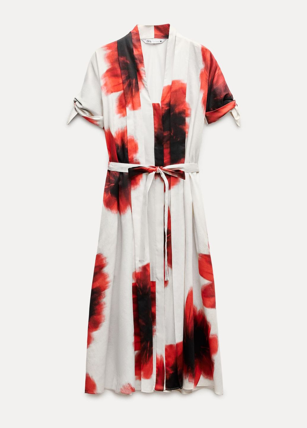 Комбинированное повседневный платье Zara с абстрактным узором
