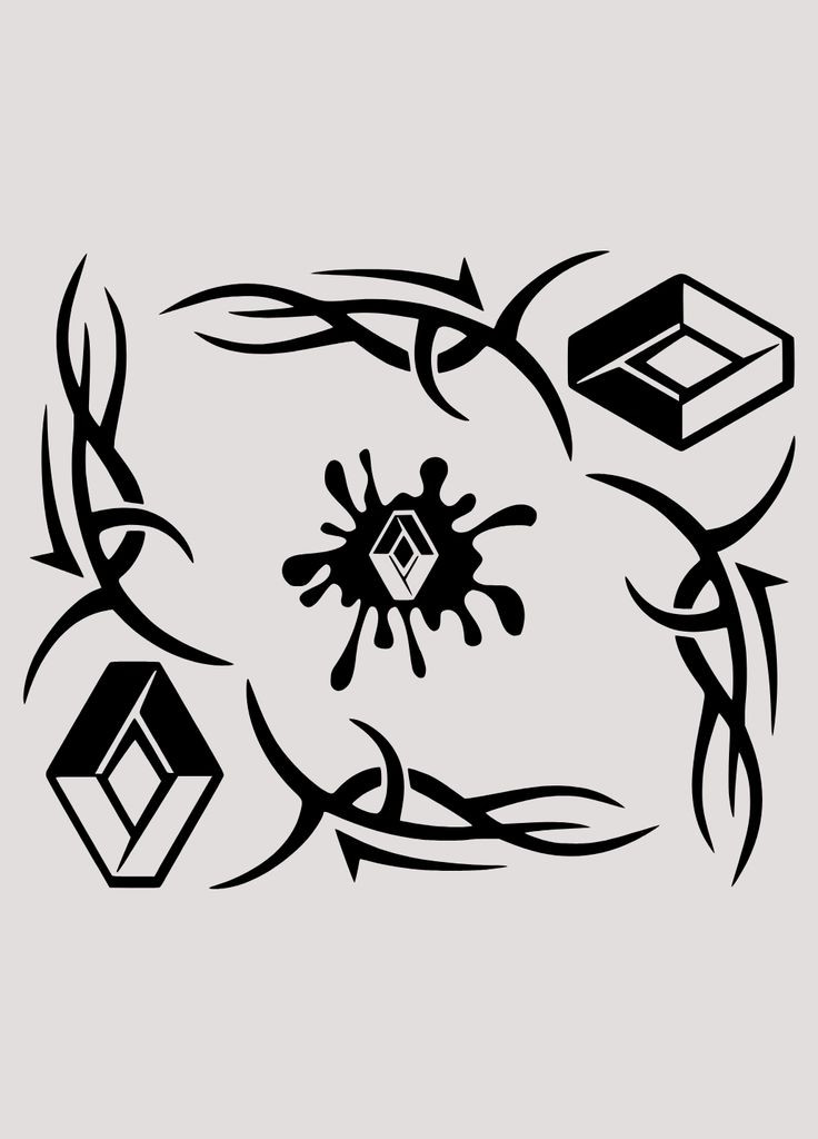 Набор виниловых наклеек - Уголки на боковые стекла Renault | Рено и монтажная пленка 15x15 см No Brand (301909422)