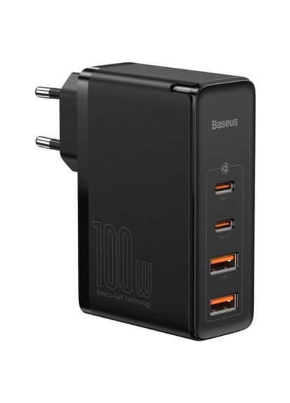 Зарядний пристрій 2xUSB 100W GaN (2xUSB-C+2xUSB-A) black (CCGAN2P-L01) Baseus (371632082)