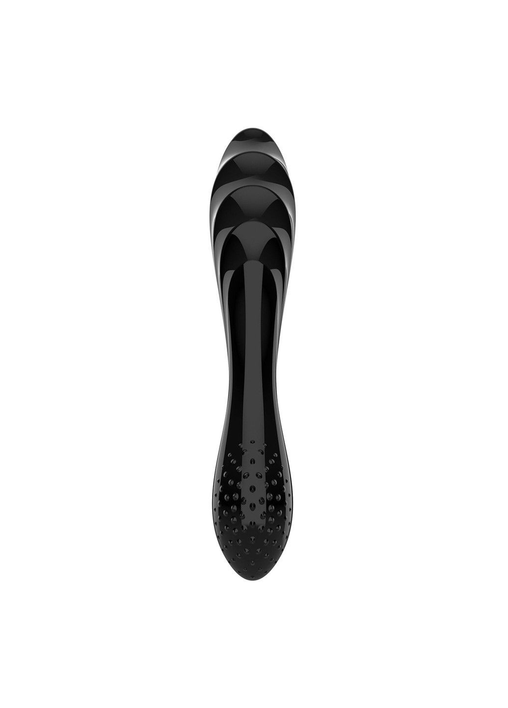 Двусторонний стеклянный дилдо Dazzling Crystal 1 Black, очень прочный, без стоппера Satisfyer (298350222)