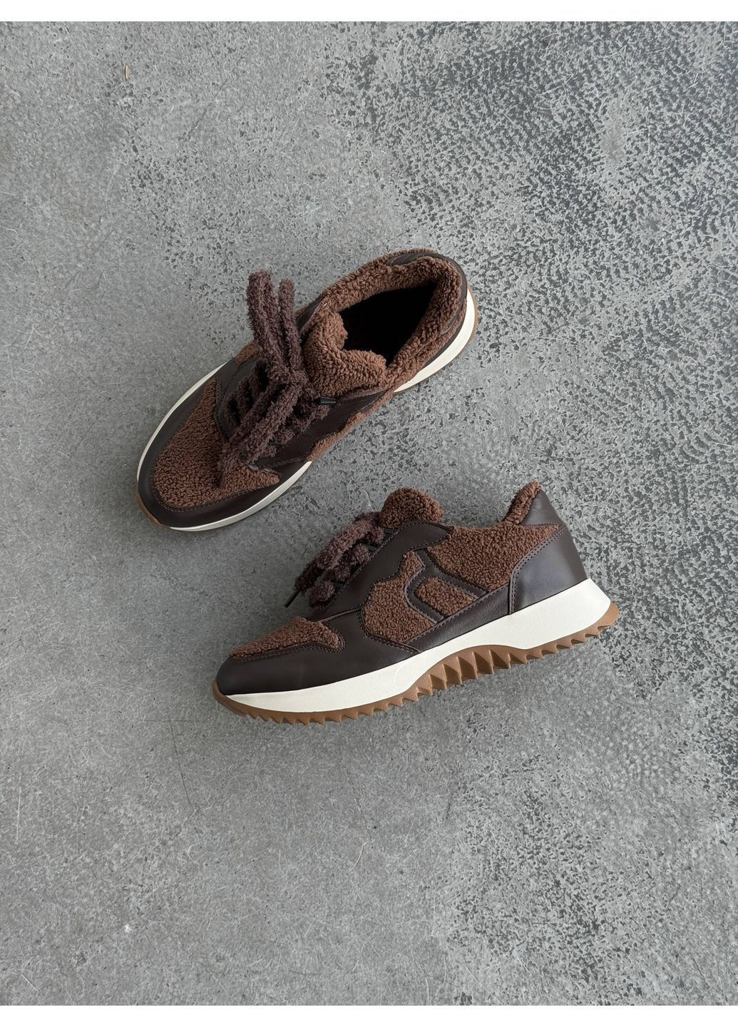 Зимние кроссовки No Brand коричневые зима (369607975)