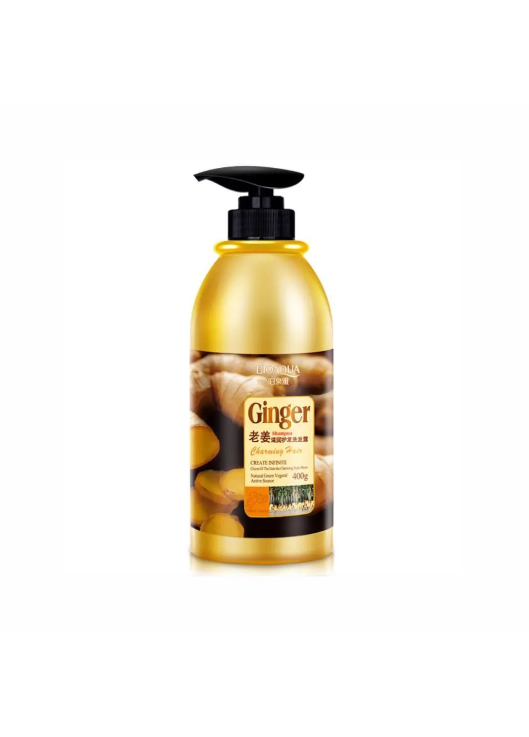 Шампунь для волос с экстрактом имбиря Ginger Hair Shampoo, 400 мл Bioaqua (289352256)