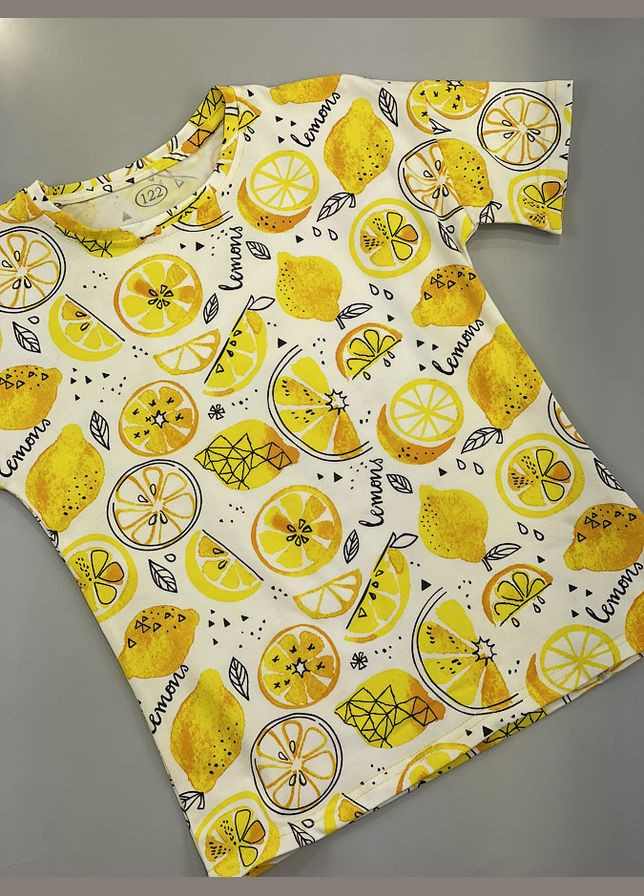 Молочна літня футболка для дівчинки Фламинго