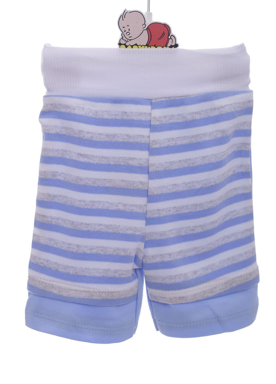 Блакитний літній костюм боді, шорти та кофта для хлопчика трикотажний million блакитний 62 см (36854) BABYKROHA