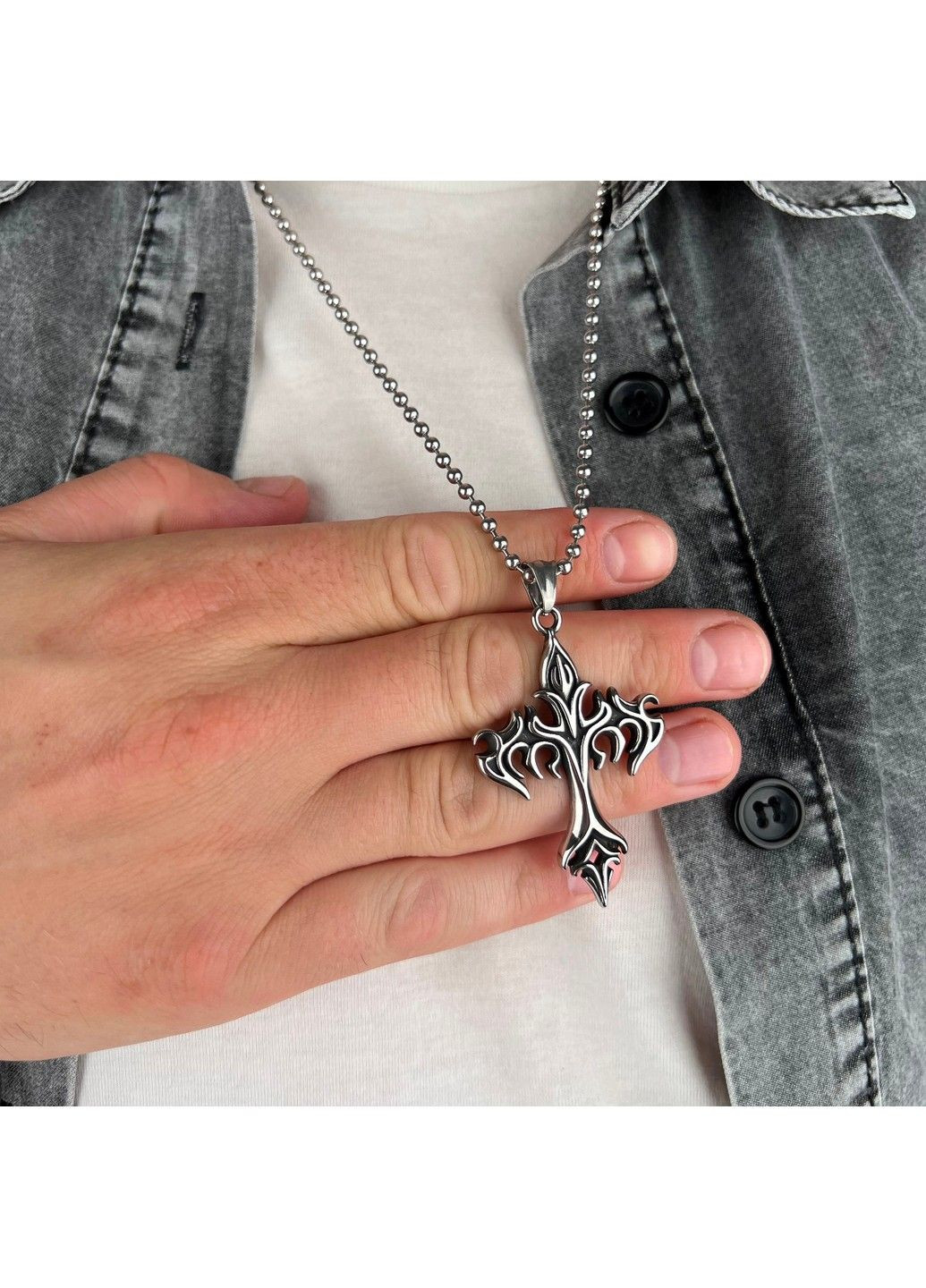 Готичний панк хрестик з нержавіючої медичної сталі PSC-044 No Brand (299340086)