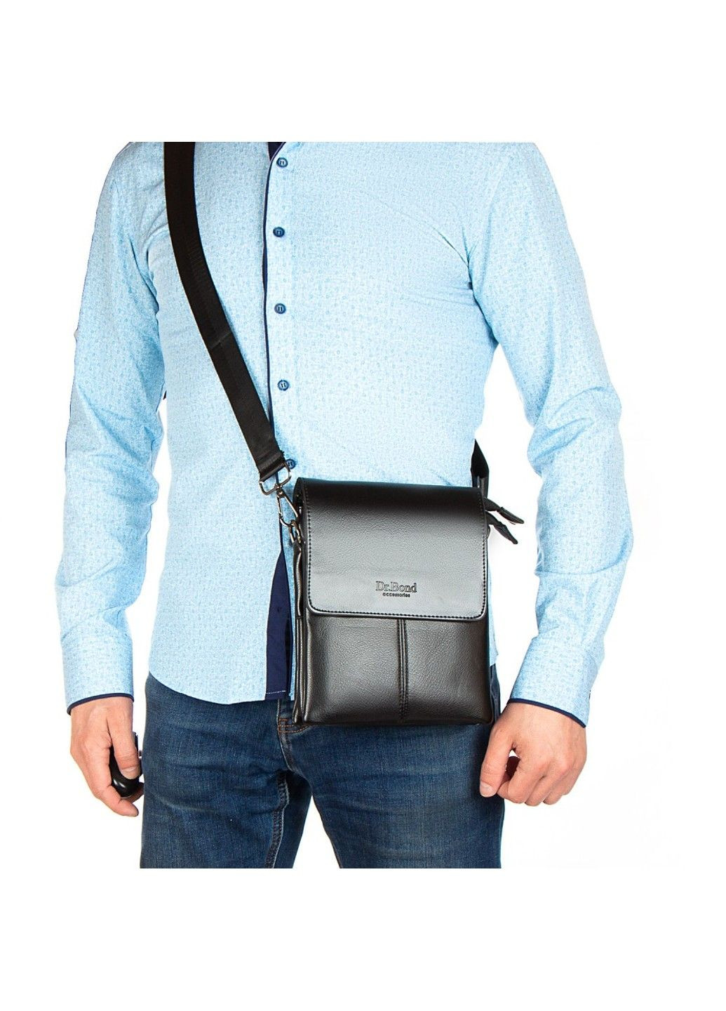 Мужская сумка через плечо из кожзама 521-2 black Dr. Bond (291682870)