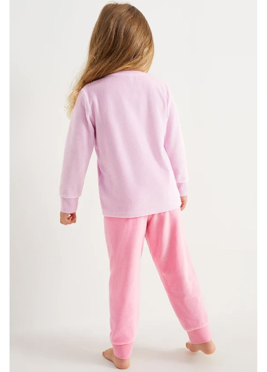 Розовая всесезон велюровая пижама (свитшот, брюки) свитшот + брюки C&A