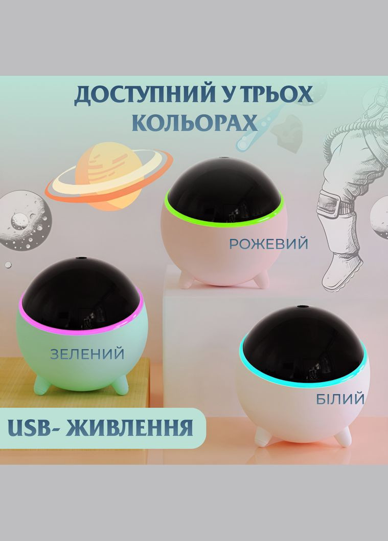 Зволожувач повітря аромадифузор Planet з підсвічуванням 300 мл, Happy Life (324071248)