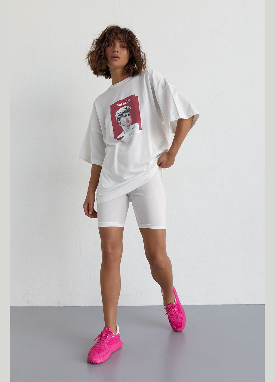 Женский костюм с футболкой oversize и велосипедками Liton (296909010)