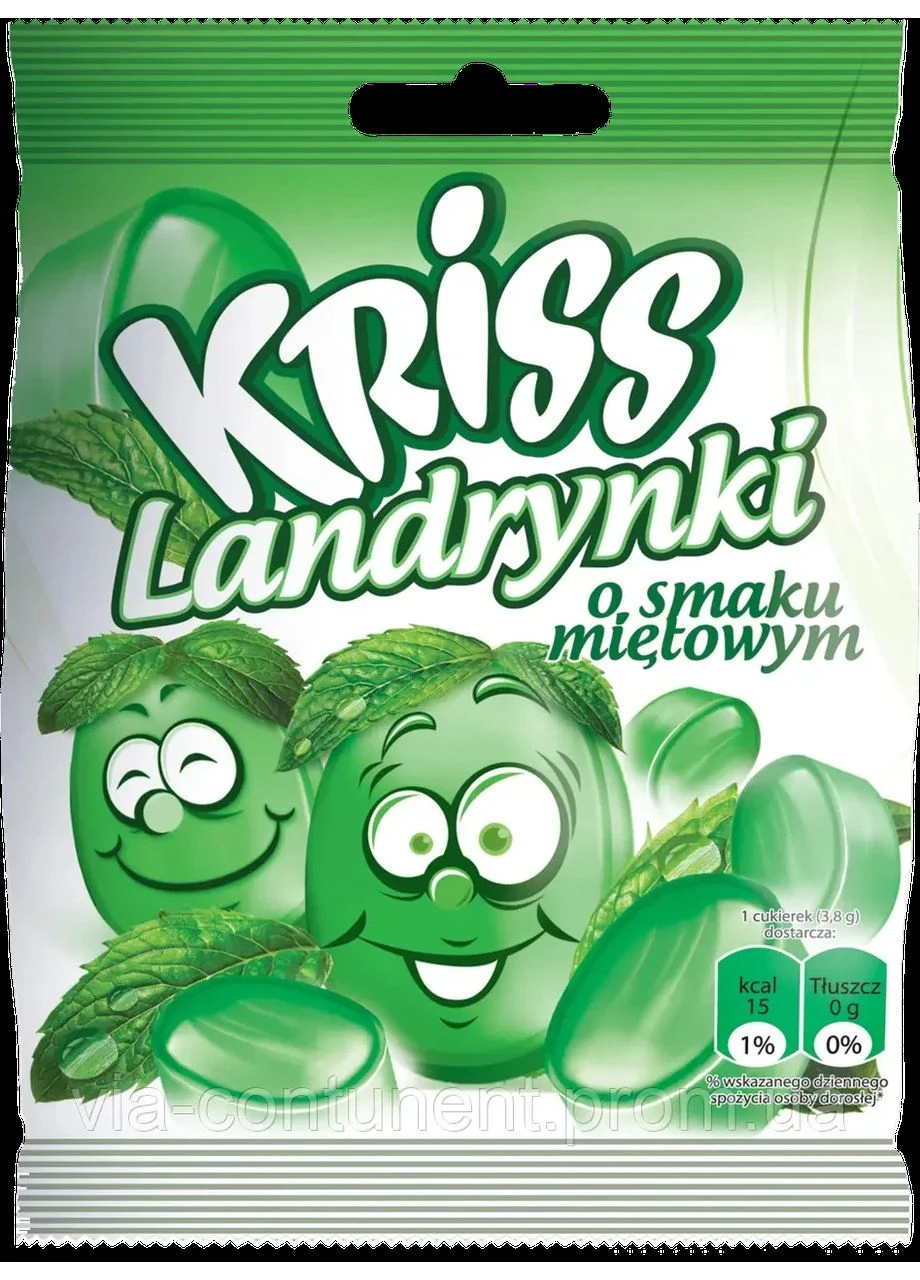 Леденцы со вкусом мяты, 70 г (Польша), мятные конфеты Kriss (390037170)