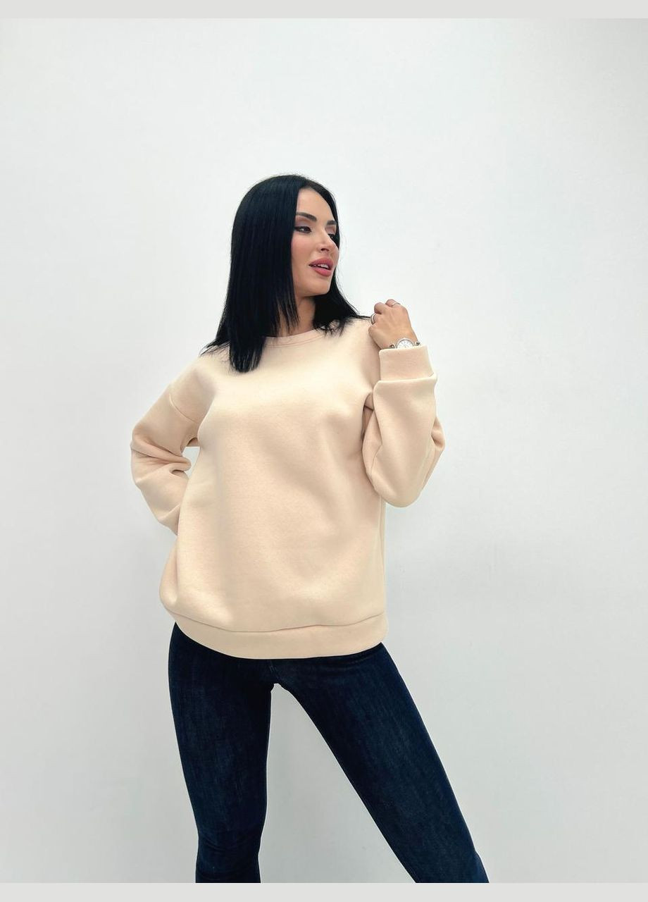 Бежевый демисезонный женский теплый батник Fashion Girl