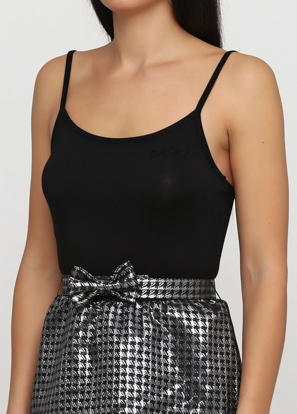 Черное повседневный платье черно-серебряный Killah с абстрактным узором