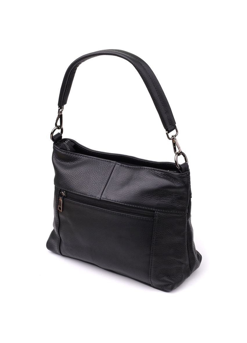 Небольшая женская сумка с двумя ремешками из натуральной кожи 23014 Черный Vintage (348358972)