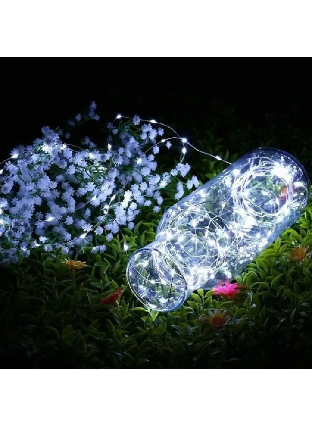 Гирлянда нить роса светодиодная новогодняя с работой от USB пультом управления 50 м 500 лампочек (481891-Prob) Холодная белая Unbranded (367782952)