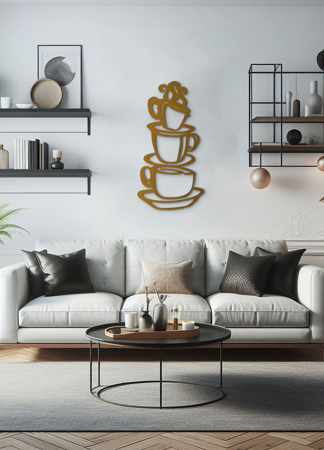 Сучасна картина на кухню, декоративне панно з дерева "Добра кава ", стиль мінімалізм 30х15 см Woodyard (291842971)