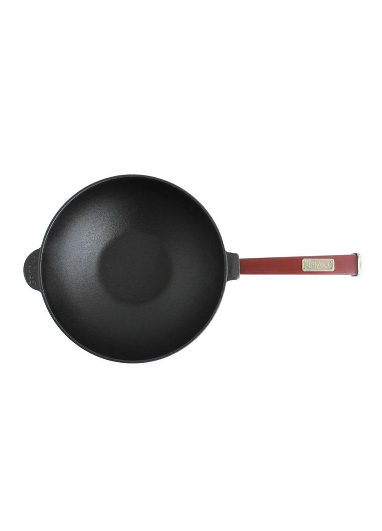 Сковорода чугунная с деревянной ручкой Бордо WOK 2,2л Brizoll (360398592)