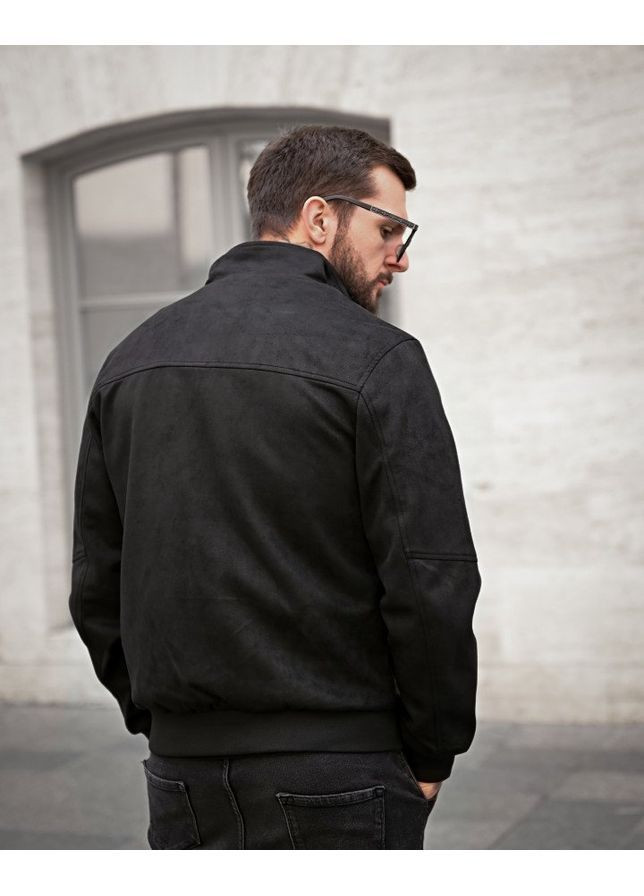 Чорна демісезонна бомбер замшевий black No Brand