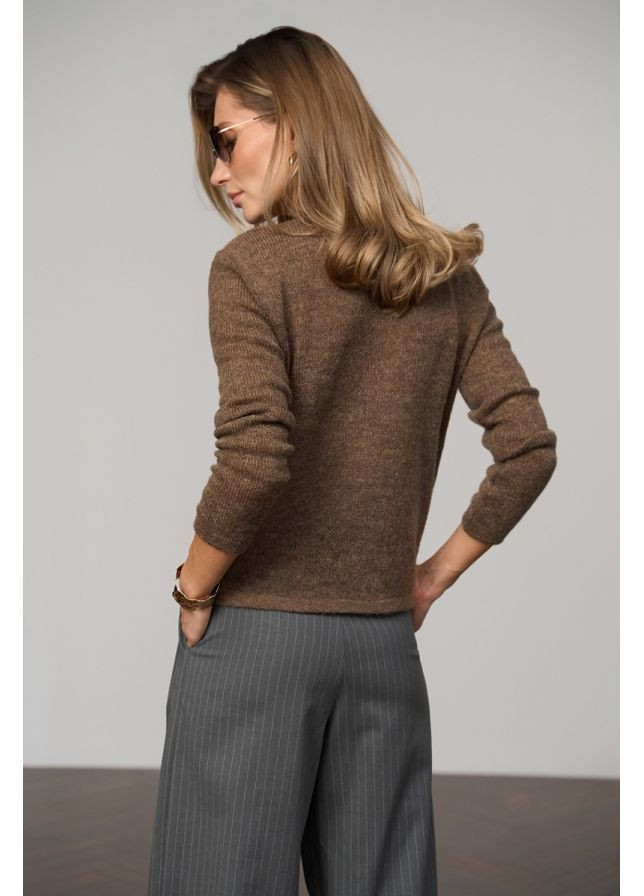 Світло-коричневий джемпер 2845 білий Triko Bakh