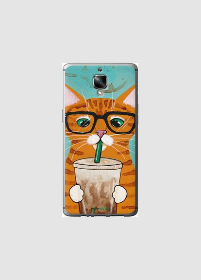 Чехол на OnePlus 3T Зеленоглазый кот в очках "4054u-1617-2448" Endorphone (362606213)