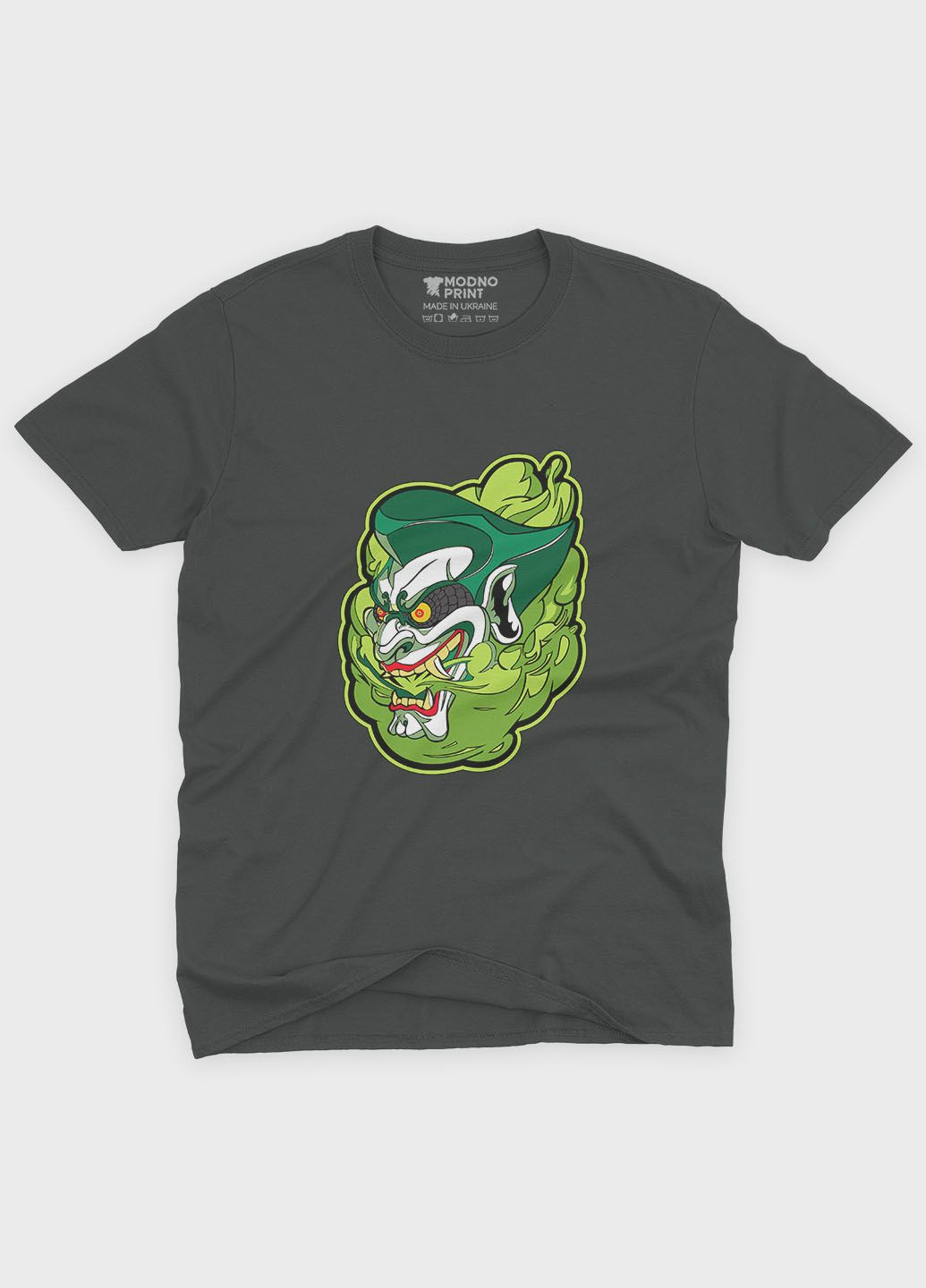 Темно-серая мужская футболка с принтом супервора - джокер (ts001-1-slg-006-005-022) Modno