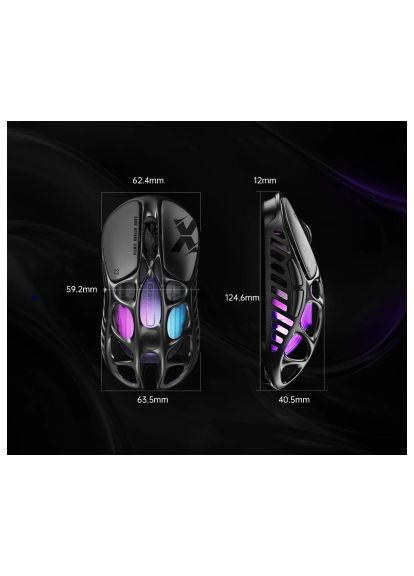 Мишка (GSX_BLK) GravaStar Mercury X Wireless/Bluetooth/USB Black (366650156)