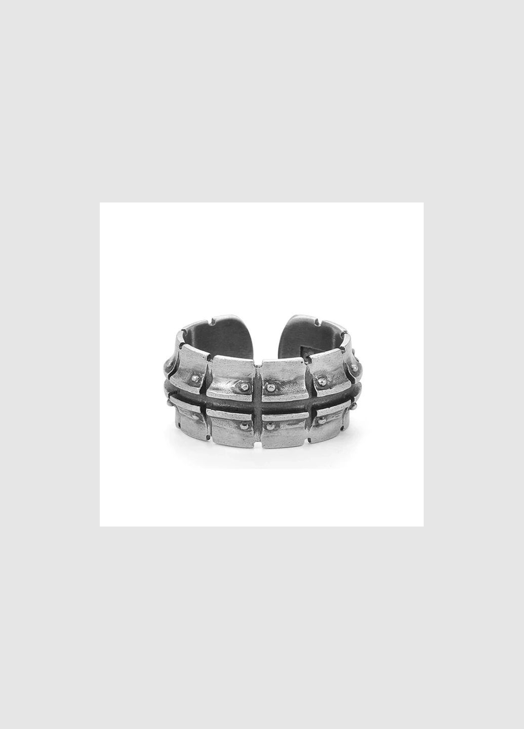 Кольцо мужское серебряный древний панцирь медицинский сплав регулируемый Fashion Jewelry (285110703)