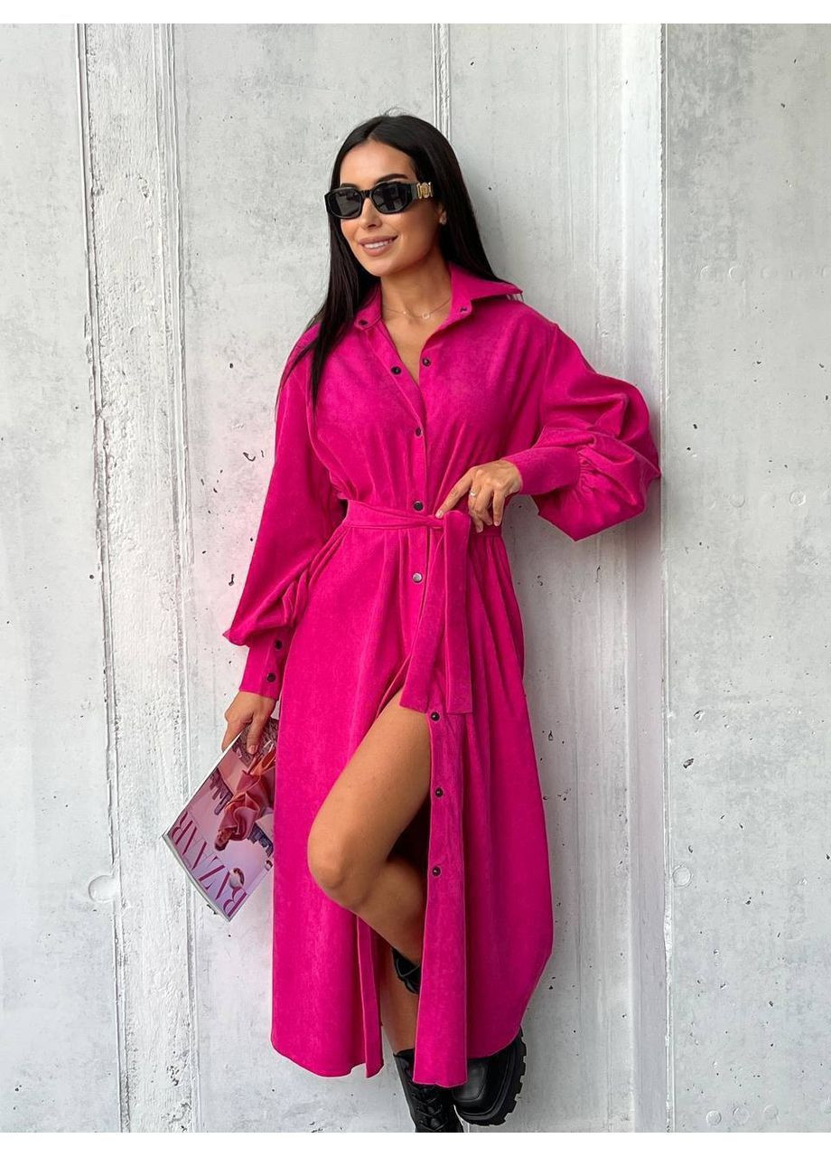 Малинова жіноча сукня з мікровельвету Osoblyva