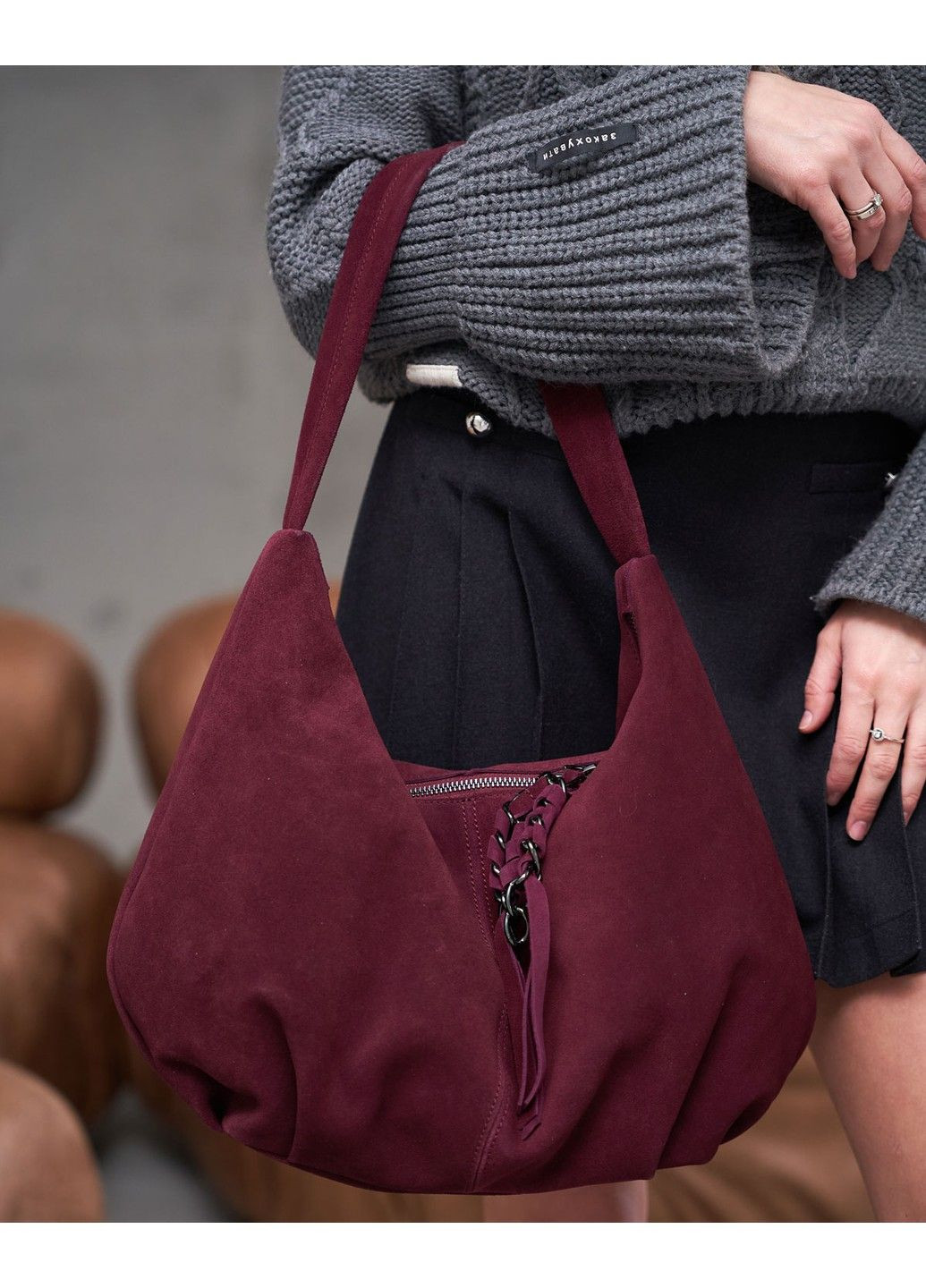 Сумка женская кожаная «Монга» бургунди WeLassie (315688346)