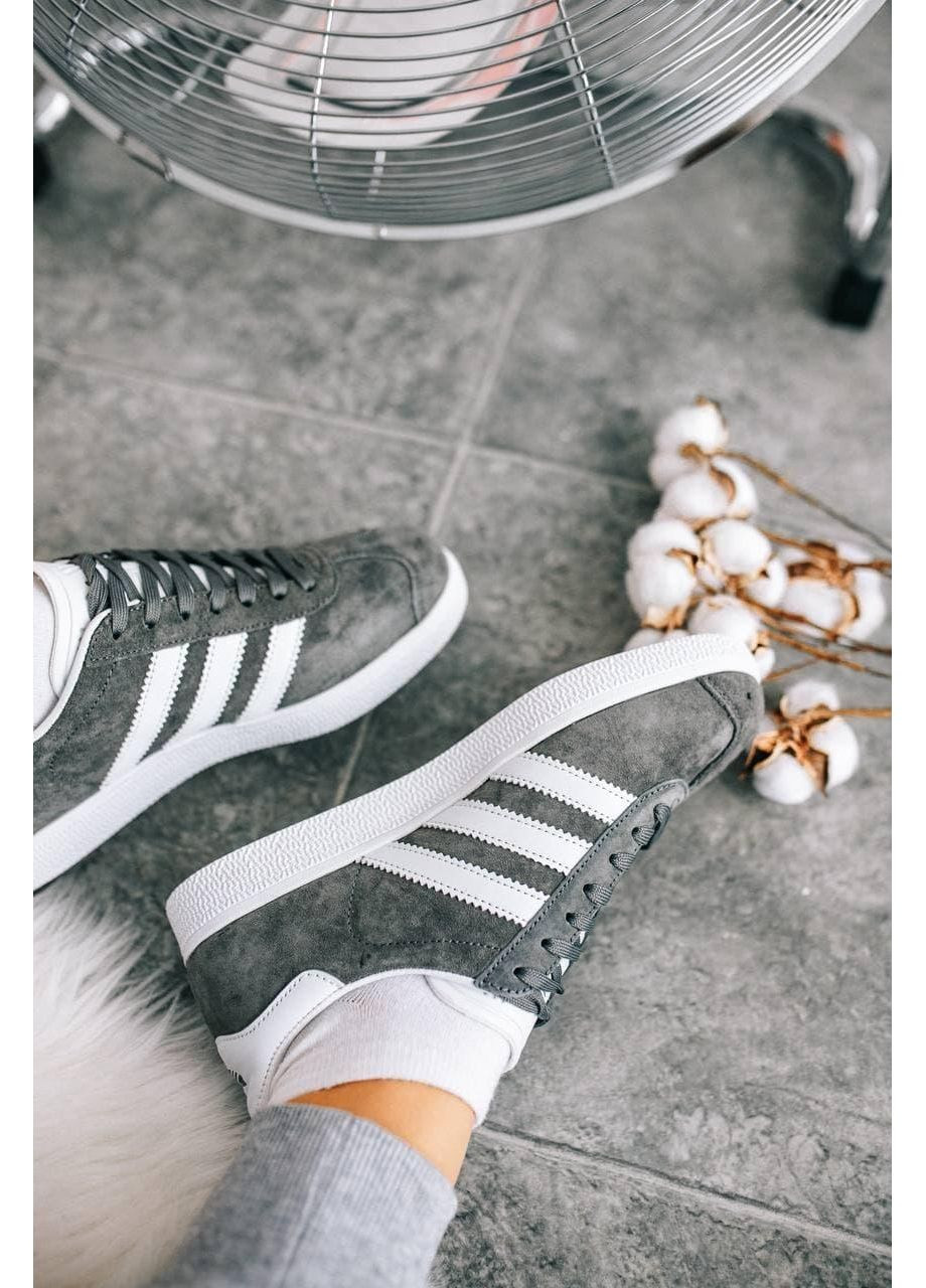 Чорні літні кросівки adidas gazelle dark grey адідас газель No Brand