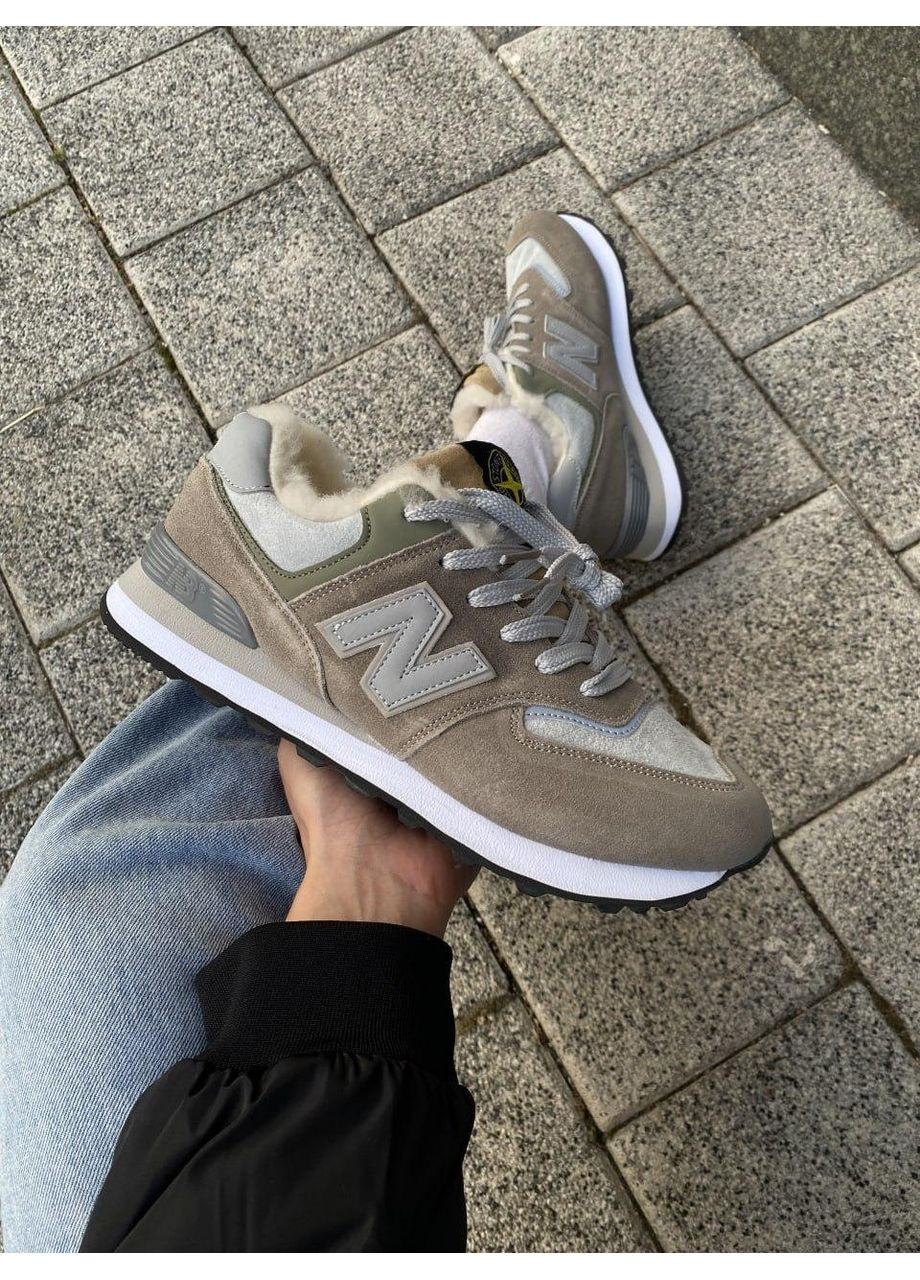 Зелені Зимовий кросівки чоловічі new balance 574 stone island нью беланс 574 No Brand