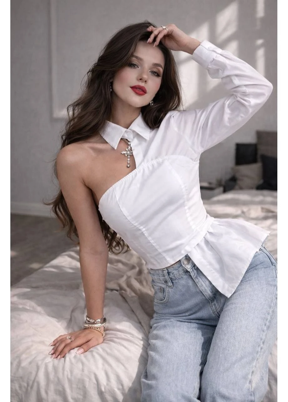 Белая рубашка No Brand