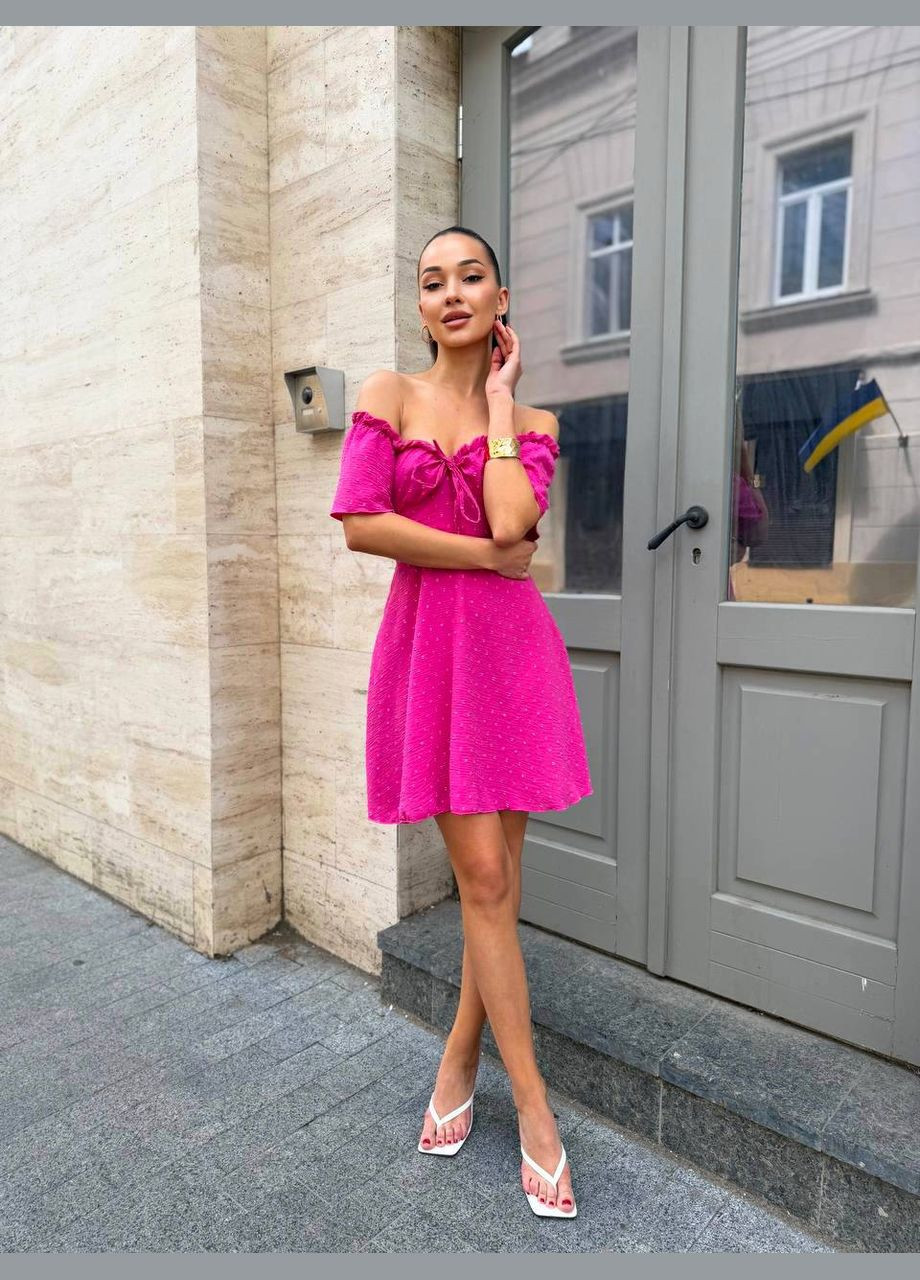 Малиновое повседневный, кэжуал женское малиновое платье No Brand однотонное