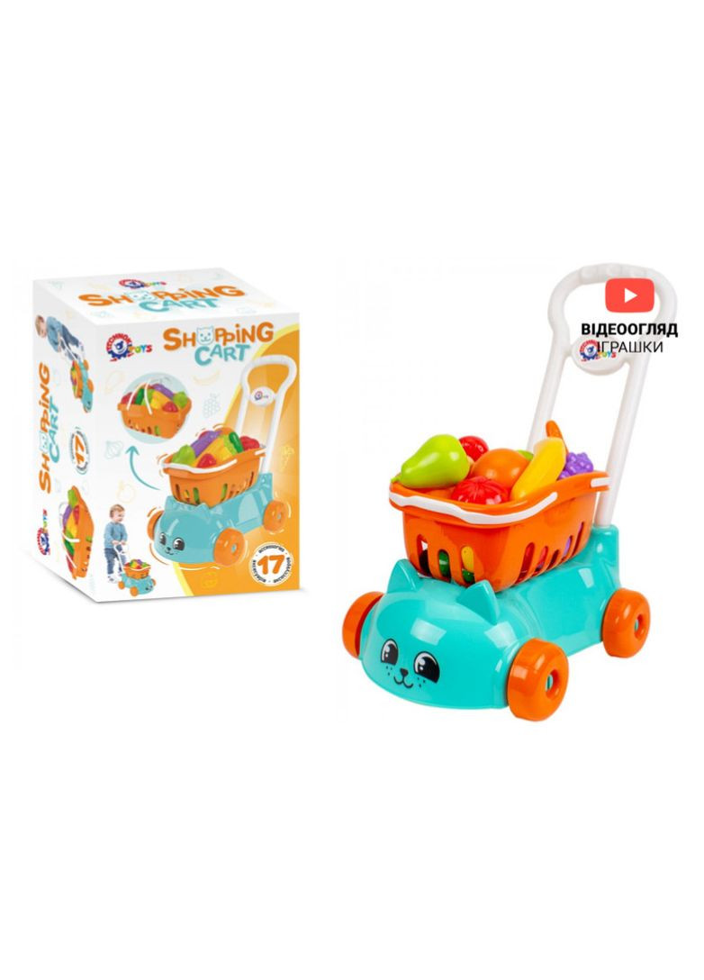 Игрушка Тележка супермаркета Котик с набором фруктов для мальчиков 7570 ТехноК (362436833)