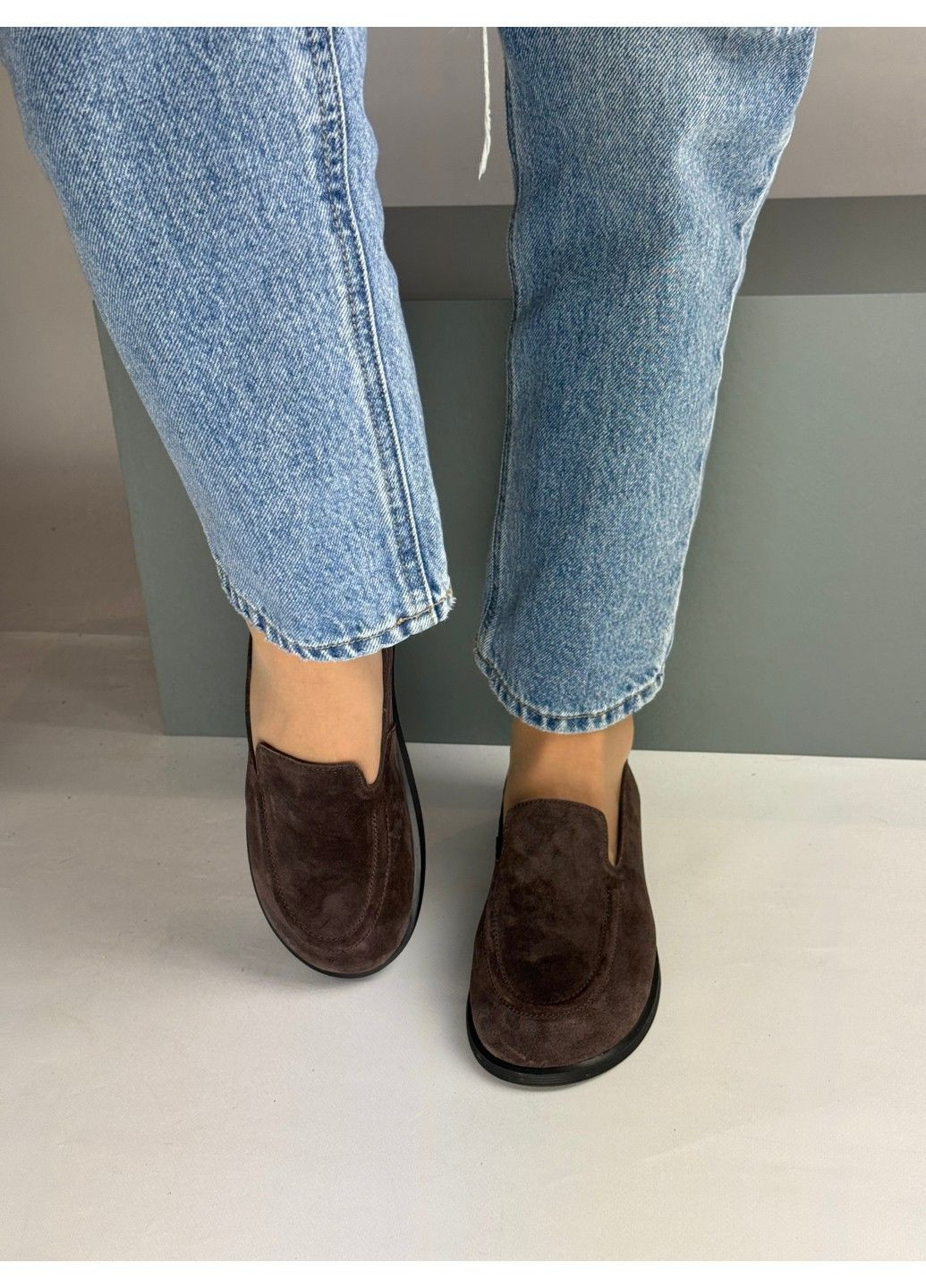 No Brand 332 Анатомічні Лофери Замшеві Коричневі коричневий з натуральна замша, — демісезон (335365757)