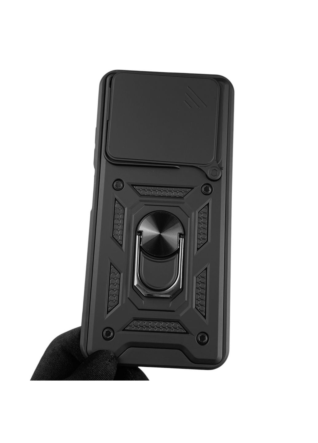 Чохол для Spark Go 1 (KL4) броньований з кільцем-тримачем підставкою зі шторкою на техно спарк го 1 чорний rg1 Tecno (366228261)