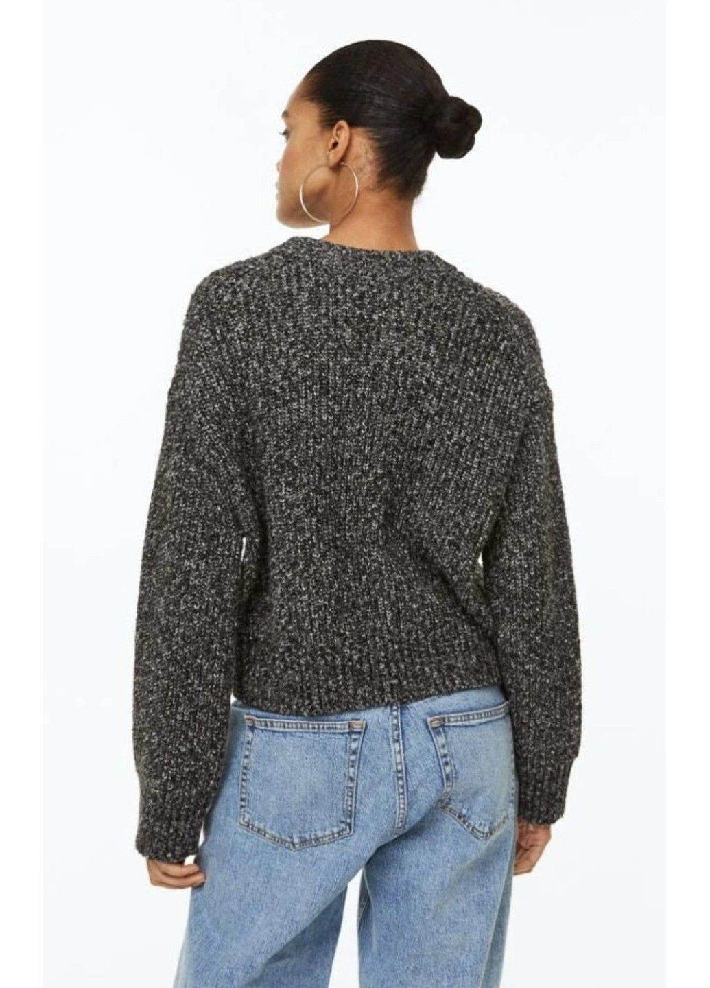 Чорний демісезонний жіночий светр оверсайз н&м (57940) xs чорний H&M