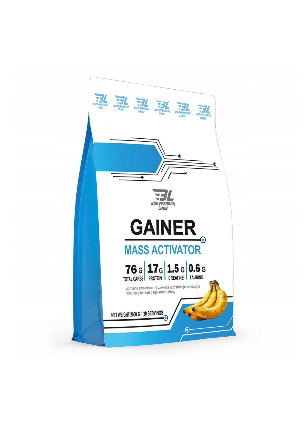 Гейнер для спортсменів Mass Activator 2000 г Банан вуглеводи креатин Bodyperson Labs (367956422)