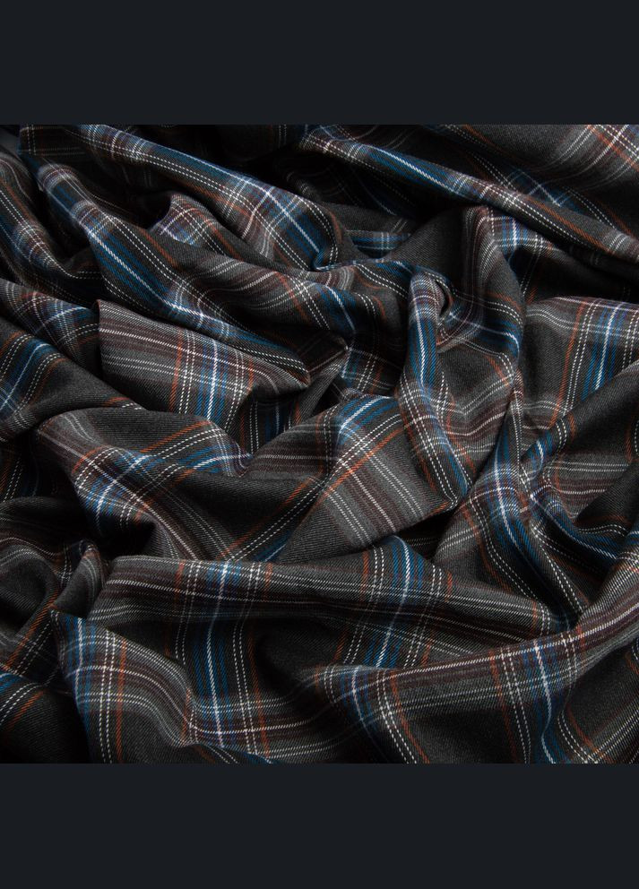 Тканина костюмна Клітина, 148 см, 265 г/м2, Клітка, Шотландка, костюмка коричнево синя IDEIA (325408599)