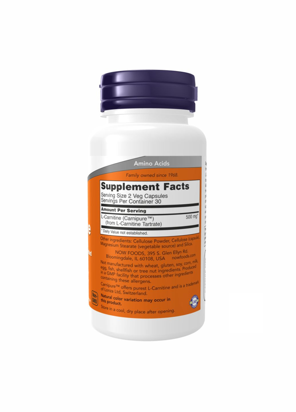 L-карнітин для схуднення вегетаріанський 250мг 60 капсул без ГМО Now Foods (367956790)