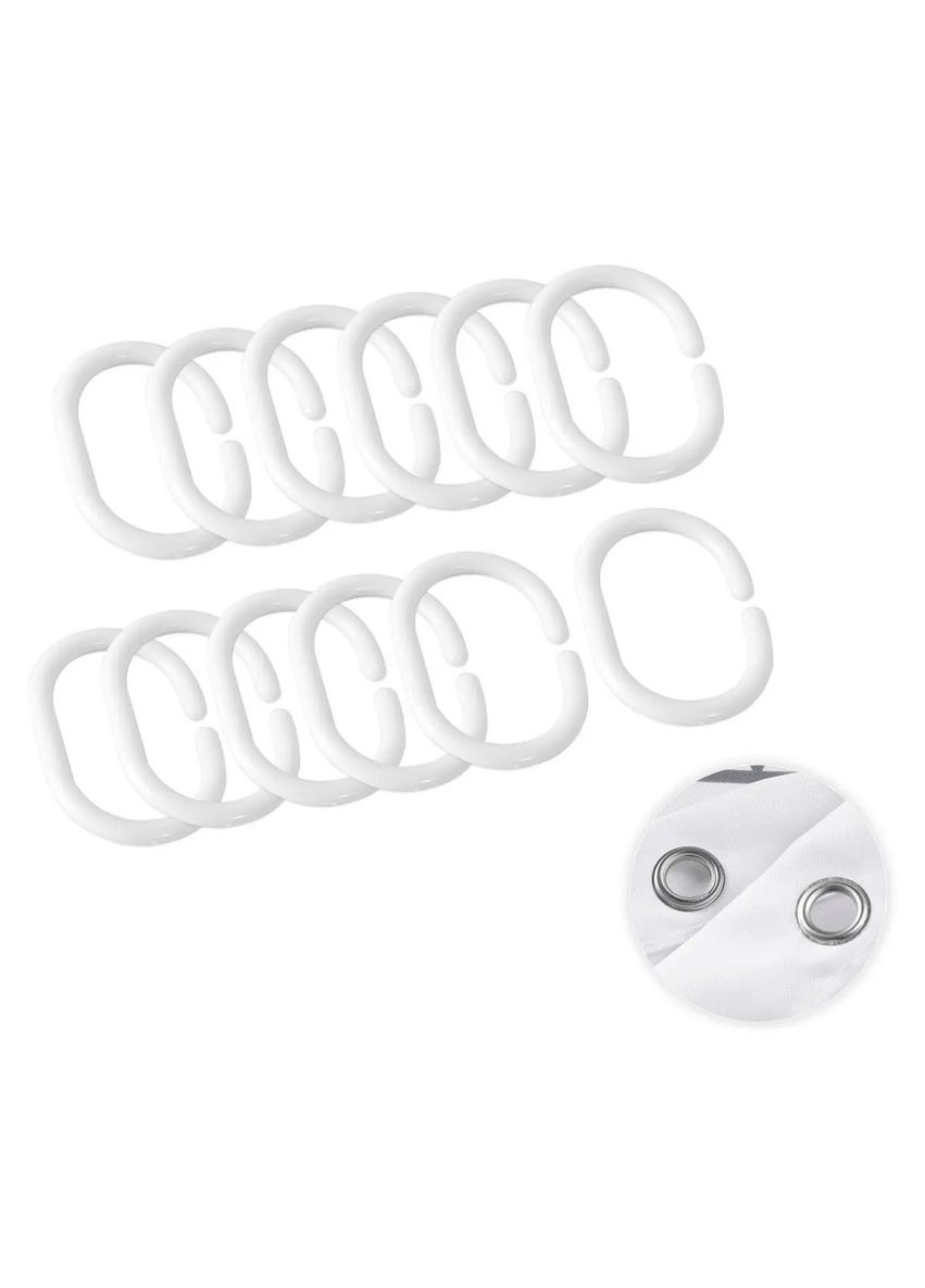 Шторка для ванної та душу з кільцями 180x180 см водовідштовхувальна, шторка для ванної та душової з гачками, Колір білий граніт No Brand (373017926)