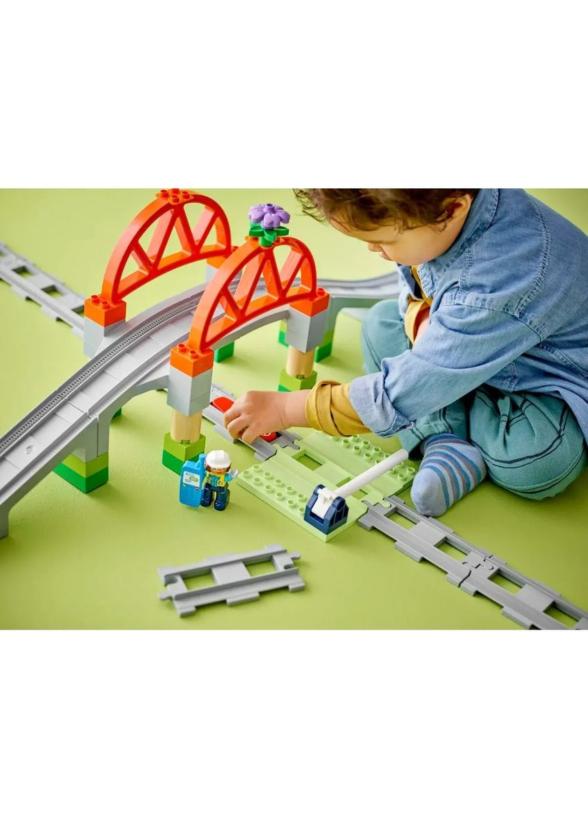 Конструктор DUPLO Додатковий набір. Залізничний міст та колії, 42 деталі () Lego 10426 (328397023)