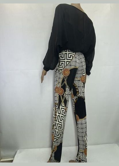 Комбинезон Orna Farho комбинезон-брюки орнамент чёрный коктейльный полиэстер