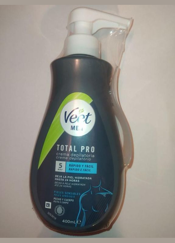 Мужской крем для депиляции волос на теле 400 мл. men Total Pro Crema Depilatoria Veet (278315950)