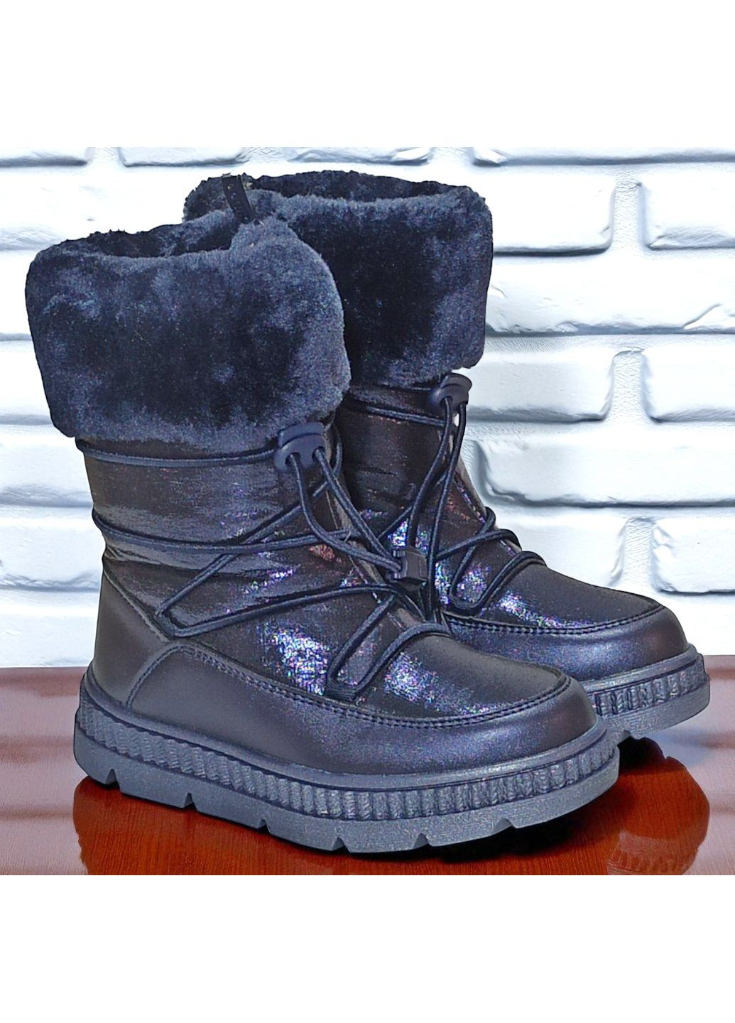 Зимові дутики на овчині зимове взуття для дівчинки Клібі Clibee (361012247)