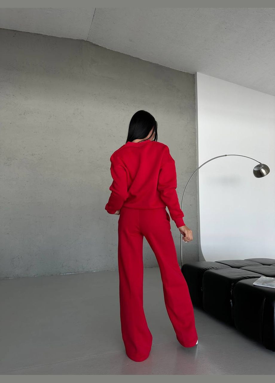 Женский теплый качественный спортивный костюм: кофта бомбер на молнии и брюки палаццо со стрелками с утеплением No Brand (316094569)