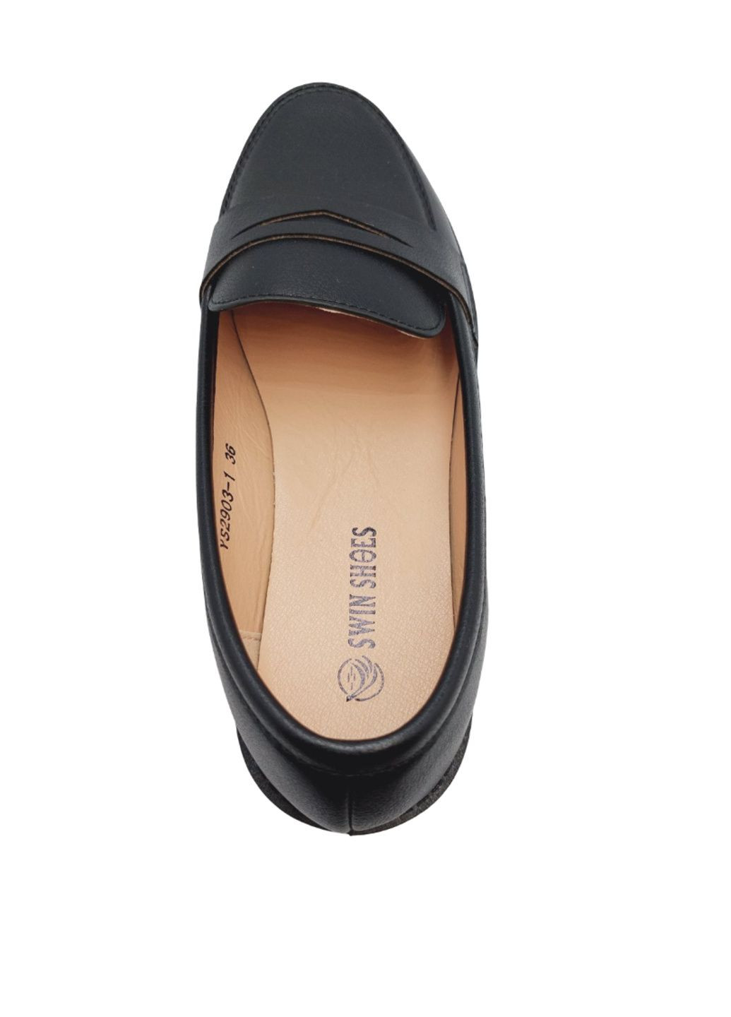 SWIN SHOES Лофери чорний з штучна шкіра, україна — всесезон (347102076)