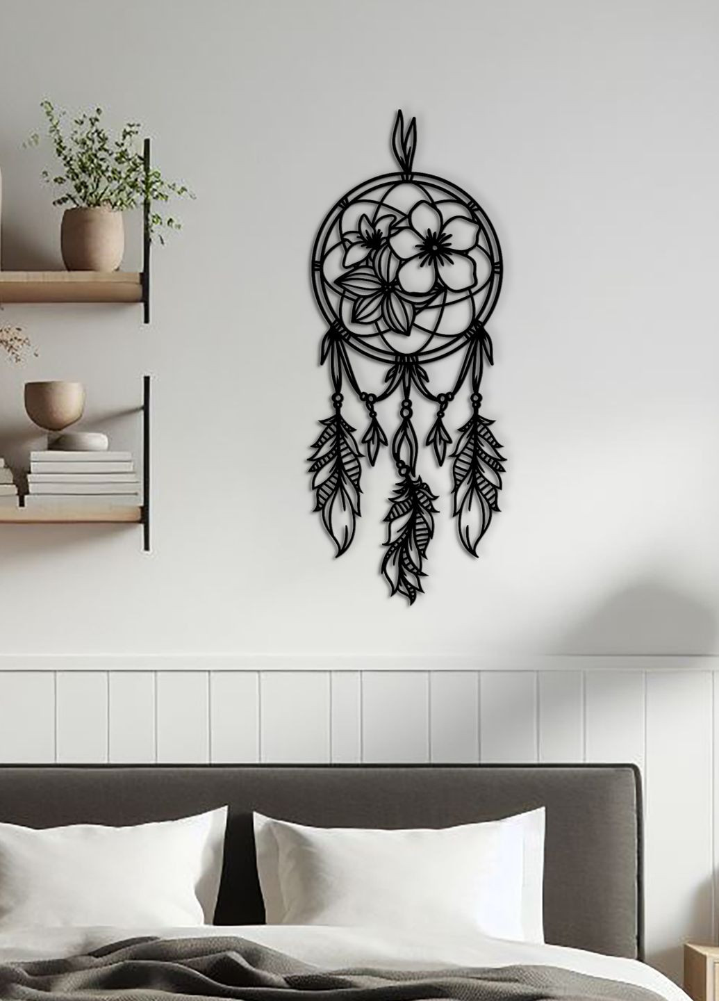 Настінний декор для дому, картина лофт "Квіткові сни", декоративне панно 70х28 см Woodyard (292113570)