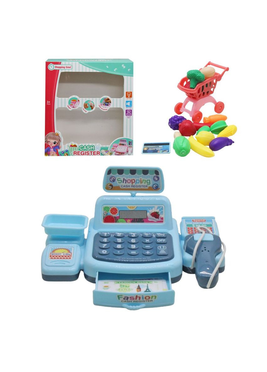 Игровой набор "Касса с набором продуктов", голубая MIC (290704910)